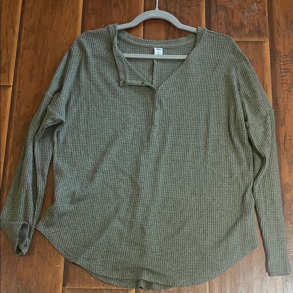 Old Navy Ribbed Long Sleeve Top - Green